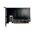 thumbnail image 1 of Tarjeta de Expansión R34A PCI-e 5.0 X16 A 4 Puertos M.2 NVMe Unidad de Estado Sólido SSD M.2 NVMe 128 Gbps Gen 5 Adaptador Dividido de 4 Discos, 1 of 5