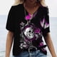 thumbnail image 1 of Camiseta Vintage con estampado 3D de calavera para mujer, blusas con cuello en V, Jersey informal de manga corta, Tops de gran tamaño, ropa Harajuku, camisetas de verano, 1 of 4