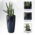 thumbnail image 3 of XBrand 29.5" H Black Plastic Self Watering Indoor Outdoor Tall Round Planter Pot, Decorative Gardening Pot, Home Décor Accent, 3 of 10