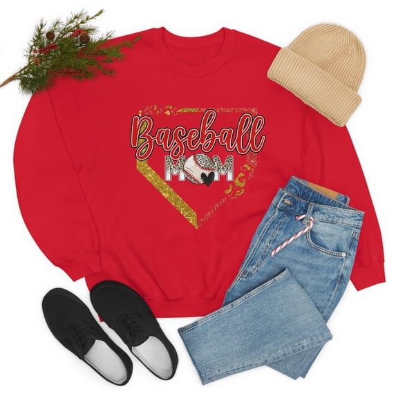 FamilyLoveShop LLC Baseball Mom Shirt, Baseball Home Plate, Leopard Baseball Mama Shirt, Mother's Day Gift, Gift Shirt Baseball Mom, Glitter Baseball Mom Shirt