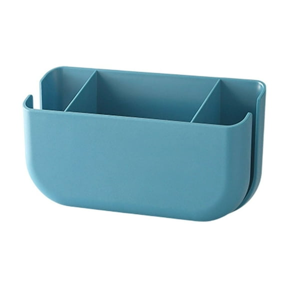 Thickened Stainless Steel Cutlery Organizer - Durable Plastic Tableware Storage Bucket for Kitchen, Picnic & Camping, 14.5x8x4cm, Blue