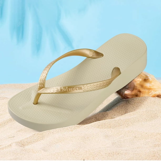 Sandalias de playa Flip Flip Flip No Slip Gruida Sole para la piscina de playa (39 Apricot)