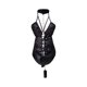 thumbnail image 4 of VISgogo Lencería sexy de peluche para mujer, sin mangas, ahueca hacia fuera, con lazo cruzado, de piel sintética VISgogo moda, 4 of 7