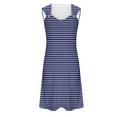 thumbnail image 3 of LYEAA Women's Casual Dresses Midi Length Plus Size V Neck Sleeveless Elegant Dresses Striped Dressy Fitted Pullover Dresses Comfort Vacation Dresses Blue M, 3 of 4