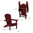 thumbnail image 7 of Best Choice Products Folding Adirondack Chair Outdoor, Wooden Accent Lounge Furniture w/ 350lb Capacity - Deep Red, 7 of 7