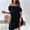 Black, variant on Munlar Beige Women's Midi Dress Loose Fit Short Sleeve Off Shoulder Sundress Summer Dress for Women