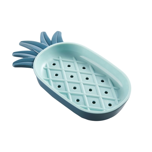 Jabonera con drenaje en forma de piña, suave, fácil de limpiar, desmontable, con forma de piña, para el baño, la ducha y el almacenamiento de jabón en casa.