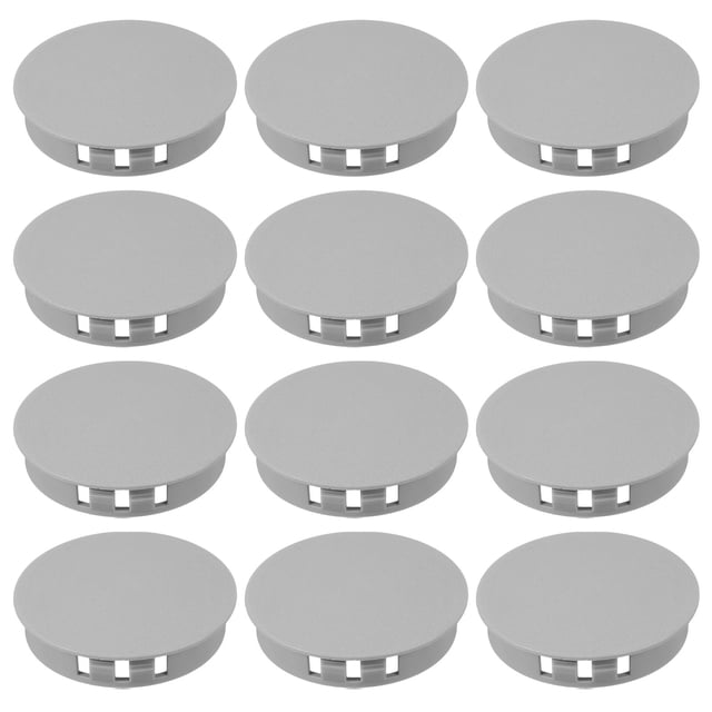 Tapones de agujero de plástico Uxcell, tipo empotrado, tapón redondo con bloqueo a presión gris 50mm/2"