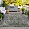 thumbnail image 5 of HomeRoots 630166 5 x 8 ft. Pewter & Gold Tribal Washable Traditional Indoor & Outdoor Rectangle Area Rug, 5 of 8