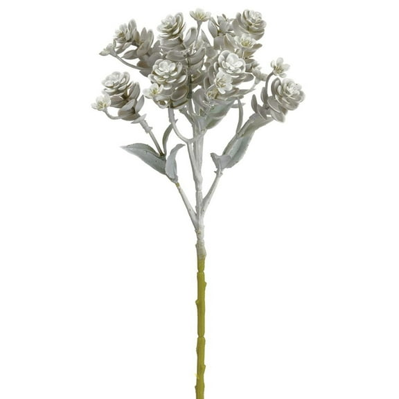 11.75" Dusty White Mint Green Sedum Artificial Spray