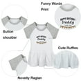 thumbnail image 2 of Happy Birthday Daddy I love You Funny Dresses For Baby, Newborn Babies Skirts, Infant Princess Dress, 0-24M Kids Graphic Clothes (Gray Raglan Dresses, 6-12 Months), 2 of 5