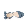 thumbnail image 4 of BLISSFUL STEP Women's Sandals Ankle Tie Back Open Toe Block Heels Haze Blue 12, 4 of 7