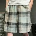 thumbnail image 4 of Styesk Mens Shorts Men's Solid Color Holidays Casual Check Shorts Pockets Pants, 4 of 4