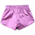 thumbnail image 3 of TiaoBug Kids Girls Sparkle Metallic Dance Shorts Gymnastics Athletic Tumbling Shorts Bottoms Activewear Pink 7-8, 3 of 5