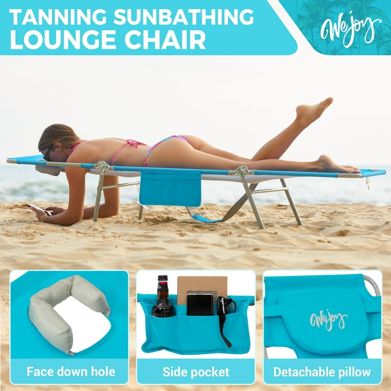 WEJOY Beach Lounge Chair, Foldable Face-Down Tanning photo 4
