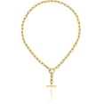 thumbnail image 6 of 14K Solid Yellow Gold Paperclip Cable Rolo Link Chain Belcher Necklace Toggle Clasp, 6 of 8