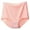 Pink, variant on Women's 2024 Plus Size High Waisted Seamless Full Coverage Brief Solid Color Ice Silk Ladies No Show Panties Red