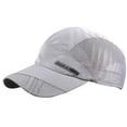 thumbnail image 2 of Summer Men Hat Clothing Accessory Sunshade Adjustable Sport Headgear Outdoor Summer Breathable Quick Drying Mesh Baseball Caps Light grey, 2 of 8