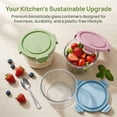 thumbnail image 2 of 4-Pack 25oz (3 Cup) Glass Food Storage Containers with Lids, Airtight Borosilicate Glass Meal Prep Bowls, Microwave & Dishwasher Safe, 5.3x4.3 Inches, 2 of 6