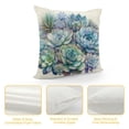 thumbnail image 4 of COMIO Throw Pillow Cover Flower Watercolor Succulents Hand Green Plants on White Artistic Floral Border Square Decorative Throw Pillow Cushion Case for Home Couch Bed Pillowcase White, 4 of 5