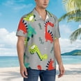 thumbnail image 5 of Fotbe Cute Dinosaur Hawaiian Shirt For Men Unisex Summer Beach Casual Short Sleeve Cotton Linen Button Down Shirts-X-Large, 5 of 9