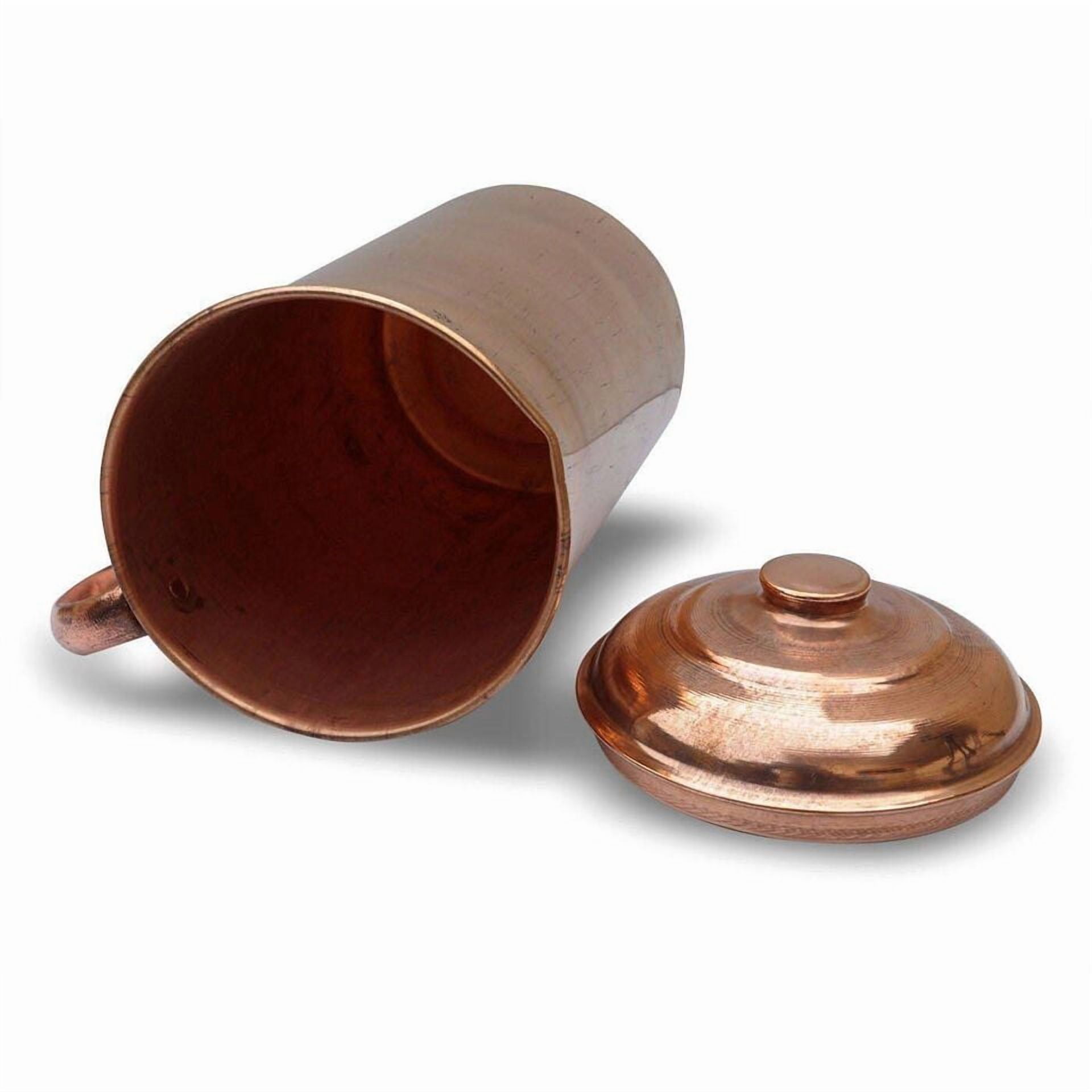100% Pure Copper 1.5 Liter Pitcher With Ayurvedic Health Benifuts Water Jug Free 1 Tougue Cleaner