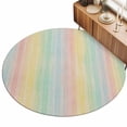 thumbnail image 2 of Round Area Rugs 3.3Ft, Colorful Striped Non-Slip Washable Circle Rugs Carpet, Farmhouse Vertical Striped Burlap Rustic Indoor Outdoor Rug Floor Mats Throw Runner for Bedroom Living Room Bathroom, 2 of 8