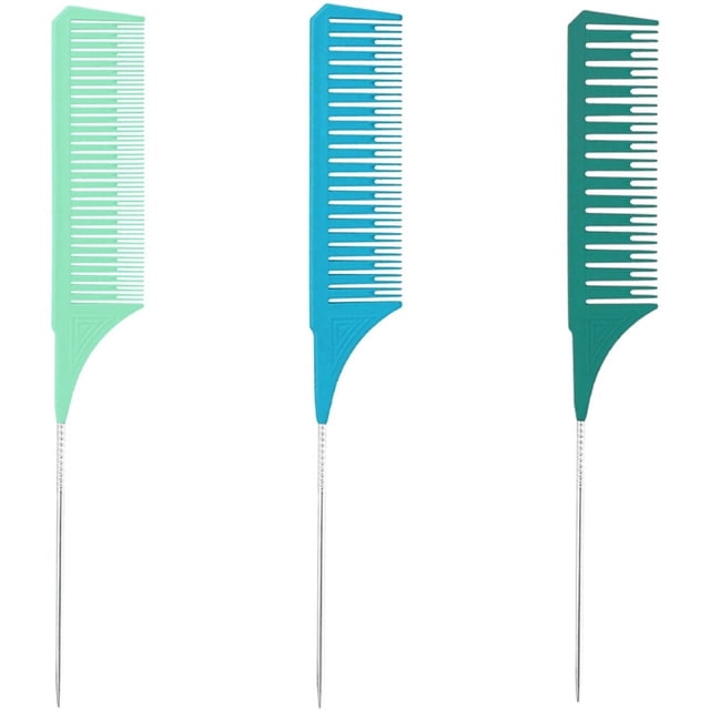 3 peines resaltadores de cola de rata, peines de peluquería para mujeres y hombres
