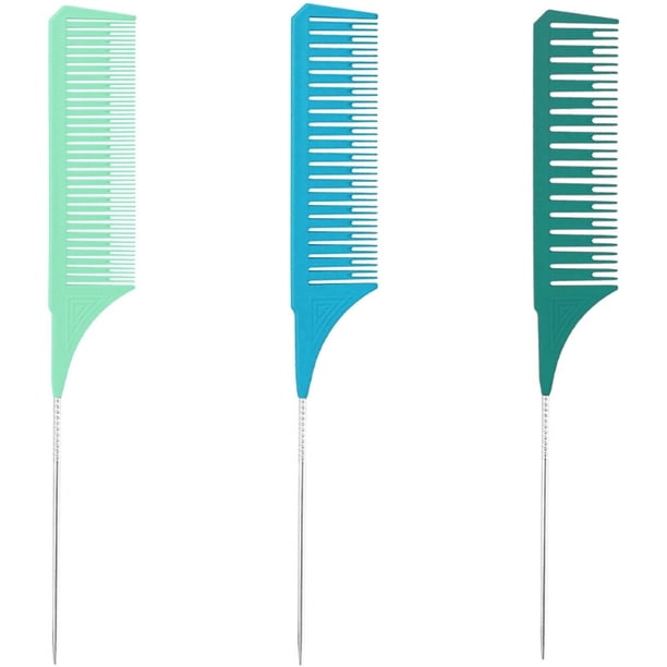 3 peines resaltadores de cola de rata, peines de peluquería para mujeres y hombres