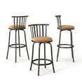thumbnail image 3 of Homy Casa Set of 3 Vintage Industrial Barstool with Adjustable Height Faux Suede Seat, 3 of 9