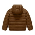 thumbnail image 4 of BXJX Boys Hooded Puffer Jackets, Long Sleeve Full Zip Warm Fall Winter Outerwear with Pockets Coffee Size 9-10 T, 4 of 6