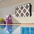 thumbnail image 6 of Outdoor TV Cover 36 to 39 Inches, Red Grey Aztec Ethnic Southwestern Native Geometric Waterproof and Weatherproof TV Cover with Remote Control Pocket, Flat Screen TV Cover Protector for Outside TV, 6 of 6