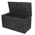 thumbnail image 1 of Cozyhom Resin Wicker Patio Storage Deck Box 120 Gallon, Outdoor Waterproof Cushion Storage Lockable Outside Container, Black, 1 of 7