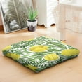 thumbnail image 4 of Sunny Lemon Meditation Cushion&nbsp;- 22x22 Inch Large Floor Pillow, Dutch Velvet, Happy Yellow Citrus Print for Lounge, 4 of 6
