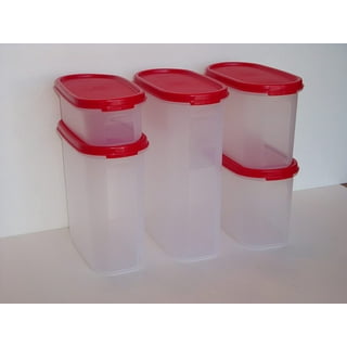 Tupperware. MM Oval #1 Containers 500 ml Red Set of 4 Pc(Plastic)