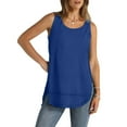thumbnail image 5 of Giftesty Tank Tops for Women Clearance Summer Women Solid Color Round Neck Pocket Sleeveless Casual Tee Tops Tank, 5 of 7