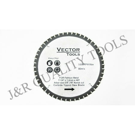 

7-1/4 48 Tooth Carbide Tipped Saw Blade For FERROUS Metal Professional Blade