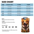 thumbnail image 5 of Lsque Artistic Sunflower Corgi Print Men's Cotton Blend Sleeveless Muscle Shirts (S-3XL)- Moisture Wicking, Odor Protection, UPF 30+,X-Large, 5 of 8