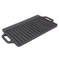 thumbnail image 4 of Grill Griddle Cast Iron Griddle Grill Pan Griddle Pan Grill Griddle Household Cast Iron Teppanyaki Plate Thickened Rectangular Double Sided Barbecue Grill 46x23CM, 4 of 8
