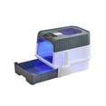 thumbnail image 3 of Caja de arena para gatos cerrada, caja de arena para gatos con capucha, fácil de transportar y limpiar, con inodoro de orina de lado alto para gatos m Gris, 3 of 8