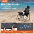 thumbnail image 3 of Camping Folding Chair for Adults, Portable Heavy Duty Outdoor Quad Lumbar Back Padded Arm Chairs with Side Pockets, Cup Holder and Cooler Bag for Beach, Lawn, Picnic, Fishing, Backpacking, Black, 3 of 9