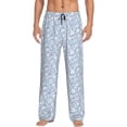 thumbnail image 1 of Fotbe Gray White Floral Pantalones de Pijama para Hombre, Pantalones de Dormir, Pantalones de Casa con Cintura Ajustable y Bolsillos-XX-Large, 1 of 6