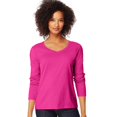 thumbnail image 1 of Hanes-Womens Long-Sleeve V-Neck T-Shirt-O9142, 1 of 3
