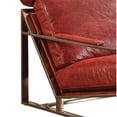 thumbnail image 4 of ACME Furniture Chaise d'Appoint Quinto, Antique Rouge Haut Grain Cuir/acier Inoxydable, 4 of 5