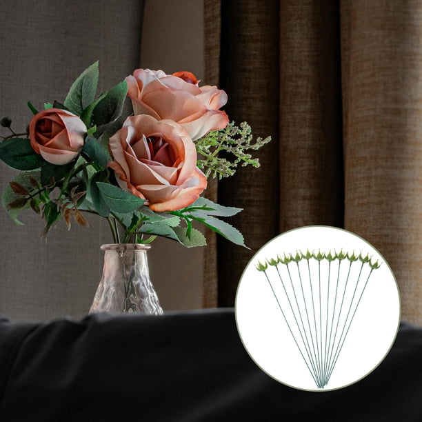 Greenadscape 50Jgo Accesorios De Rosas Artificiales Con Sépalos Y Base Para Ramos Y Manualidades