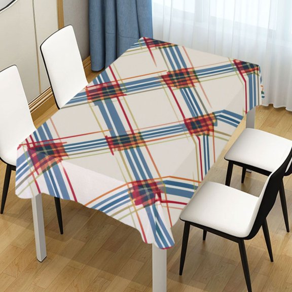Ryvnso Grid Lattice Rectangle Table Cloth Tablecover Dinning Tablecloth 54"x72"