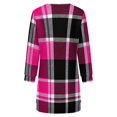 thumbnail image 6 of Pink And Black Plaid Pattern Women Elegant Long Sleeve Warm Dress Autumn Winter Sweater Dress Casual Pullover Mini Dresses, 6 of 7