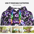 thumbnail image 4 of Daiia Pink purple rainbow flower butterfly Pattern Women's Fashion Hoodies & Sweatshirts with Kangaroo Pocket Hooded Sweatshirt with Eye-catching Drawstrings-X-Large, 4 of 7