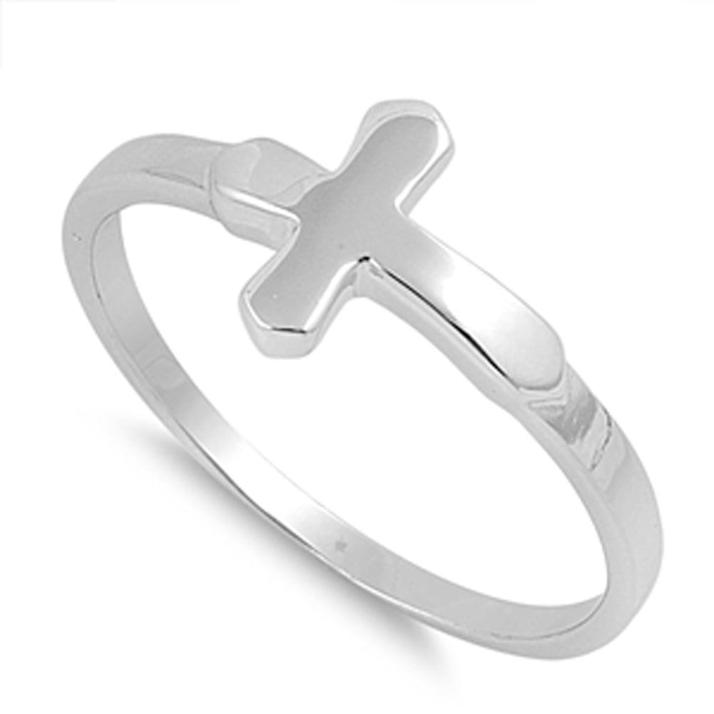 USA Seller Tiny Cross Ring Sterling Silver 925 Plain Best Deal Jewelry Size 7 