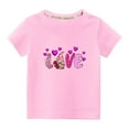 thumbnail image 1 of Penkiiy Haut à Manches Courtes Imprimé Col Rond Mignon pour Garçons et Filles 7-8 Ans Rose, 1 of 6